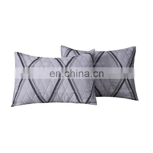 Patchwork Reversible Queen 90gsm Microfiber Fabric Quilt Bedspread Set thumbnail-5