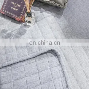 King Size Gray Color Vintage Washed Solid Cotton Quilt and Shams Set /Comfortable Bedding Bed Sets thumbnail-5