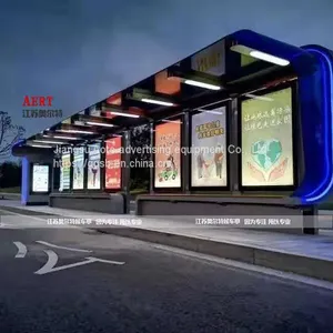 Convenience Vending Machine Bus Shelter Stainless Steel Bus Stop Advertising Light Box Manufacturer thumbnail-1