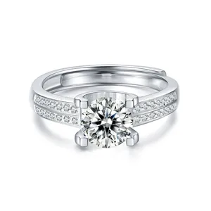 2021 Fashion Jewelry Competitive Price Clearity White D Color Moissanite 925 Sterling Silver Resign Rings For Engagement Party thumbnail-2