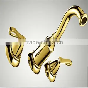 New Style Dual Handle Brass Antique Golden Faucet thumbnail-1