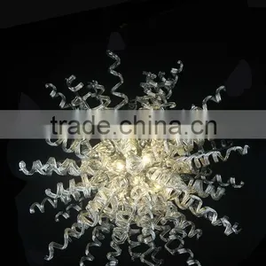 Led Lights Blown Art Unique Glass Chandelier thumbnail-1