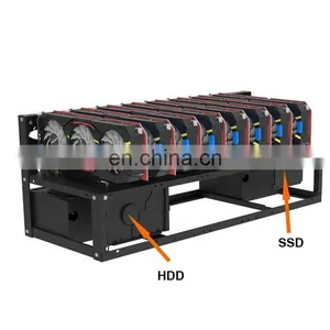 8GPU Steel Open Air Rig Frame 6GPU 8GPU Rig Case Rack With Multi-Fan Position for Graphics Card GPU thumbnail-2