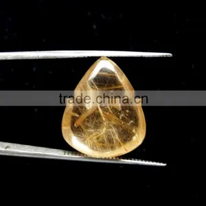 Natural Rutile Pear Cabochon Gemstone / Smooth Cabochon Stone / Rutile Quartz thumbnail-3