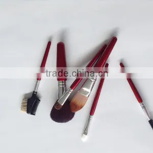 Red Handle 6pcs Goat Hair Makeup Brush Kits for Beauty thumbnail-3
