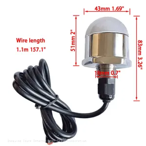 ISURE MARINE Boat Navigation Light，12V Round Blue LED Underwater Light Lamp & Drain Plug 304 Stainless Steel Boat Accessories thumbnail-5