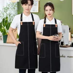 Bulk Custom Branding Waterproof Slide-Buckle Apron Breathable Polyester 5 Colors for Cleaning Kitchen Usage Chef's Bib Waist thumbnail-1