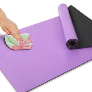 Custom Logo PU Rubber Pilates Yoga Mat for Home Workout - Natural Rubber Base thumbnail-2