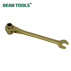 Non-Sparking Ratchet Combination Wrench,Ratcheting Wrench,Gear Spanner, Aluminum Bronze Alloy thumbnail-2