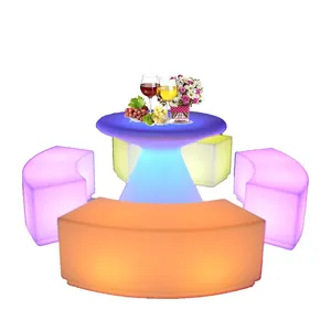 Event Commercial Outdoor Garden Color Changing Rechargeable Illuminated Outdoor Furniture Plastic Led Glowing Bar Chair thumbnail-1
