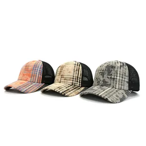 Summer Printed Logo Trucker Mesh Cap Breathable Mesh Back Sun Protection Hat thumbnail-5