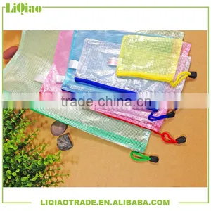 A3 A4 A5 A6 Colorful Grid Clear File Bag With Zipper thumbnail-1