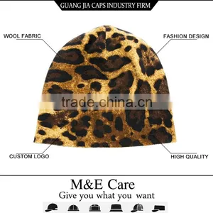 Multicolored Cashmere Leopard Print Beanie thumbnail-1