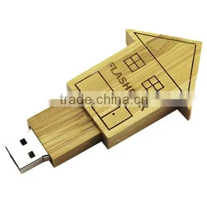 Hot Selling Wooden Push USB Key 4gb thumbnail-4
