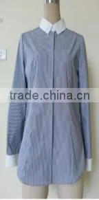Check Line Blue and White Fashion Shirt thumbnail-1