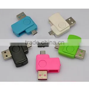 New Style 2 in 1 USB 2.0 OTG Card Reader Adapter ,SD TF Card Reader For Android Phones thumbnail-4