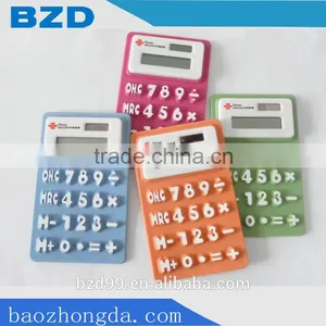 Promotion Gift Mini Silicone Porket Calculator Solar Cell Calculator / Logo Customized OEM Electronic Manufacturer thumbnail-1