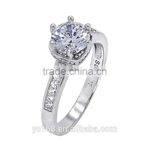 S925 Sterling Silver Wedding Rings With Cubic Zirconia Stones Express Jewelry thumbnail-2