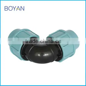 China Wholesale BOYAN Zhejiang 20-110mm Light Blue for Irrigation 90 Degree Elbow Band pp Commpression Quick Pipe Fitting thumbnail-3