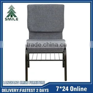 Wholesale Metal Church Chair With Bookrack Used Church Chair for Sale thumbnail-2