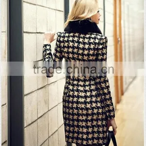 Custom Made Inj China Houndstooth Winter Long Sleeve Dress Quality Choice thumbnail-4