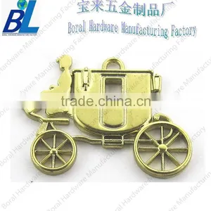 Custom Bike Shape Metal Handbag Pendant With Gold Plating thumbnail-1