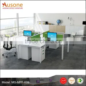 Top Wood and Mental 4 Person Workstation Office thumbnail-1