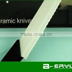 BERYL 6pcs Set , 3"+4"+5"+6" Bread Knife+peeler+Knife Holder Ceramic Knife Sets With Color Box, Straight Handle,White Blade thumbnail-3
