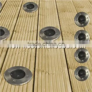 Bright White LED Solar Powered Garden Deck Light -- Round thumbnail-2