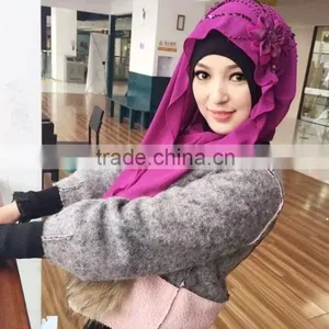 H257 Big Size Ninja Hats With Hoody and Handmade Flower and Beading thumbnail-1