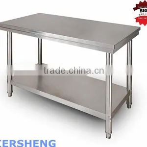 1.8M Stainless Steel Work Table With Backsplash And Two Floors thumbnail-1
