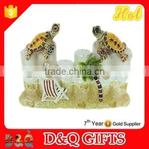 Souvenir 2015 Resin Turtle Standing on the Tree Stump Figurine Quality Choice thumbnail-1