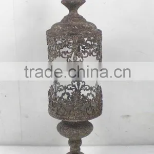 8009379MC- Round Metal Candle Lantern thumbnail-1