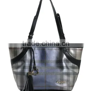 Summer Hot! Plaid Printed PU Shoulder Bags Fashion Ladies Handbags 2012 thumbnail-1
