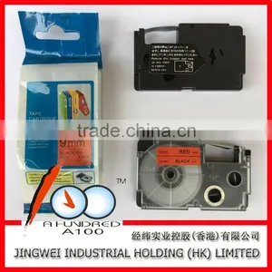 XR-9RD1 Black on Red 9mm Tape Cartridge for Label Printer KL-60, KL-780 thumbnail-1