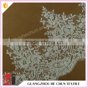 HC-2343-1 Hechun Women Embroidery Bead Polyster Corded Lace Bridal Trim thumbnail-1
