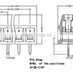 UTL New Products 2016 Plastic Male and Female Screw Terminal Block Brass Contact Terminal 0.14-1.5mm thumbnail-4