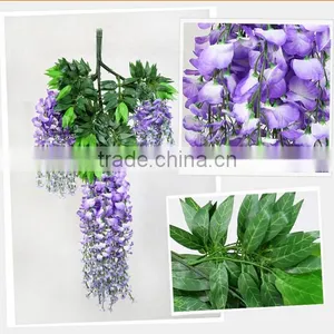 Artificial Wall Hanging Wisteria Flower Vine/Rattan Decoration With Cheap Price thumbnail-2
