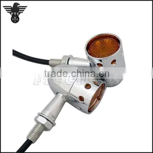 Aftermarket Custom Chrome LED Harley Chopper Motorcycle Turn Signals thumbnail-1