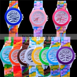 Wholesale Watches 2016 Camouflage Zebra Silicone Watches Rubber Watch Custom thumbnail-3