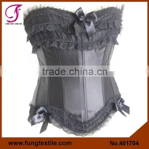 401705 Sexy Girls Lace Ribbon Satin Purple Corset thumbnail-3