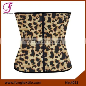 4034 NEW Arrival Wholesale Stock Pattern Leopard Rubber Waist Corset Cincher thumbnail-4