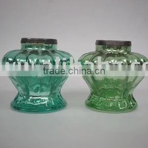 Coloured Glass Candle Holder thumbnail-1