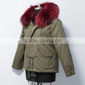 Pc008 New Arrival Women Fur Trim Parka Jackt thumbnail-2