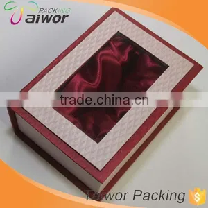 High End Custom Magnet Lid Paper Satin Lining PVC Window Gift Box thumbnail-1