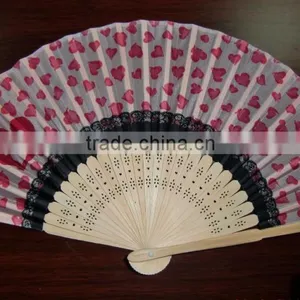 Trational Hand Fan Bamboo Handle With Your Logo thumbnail-1