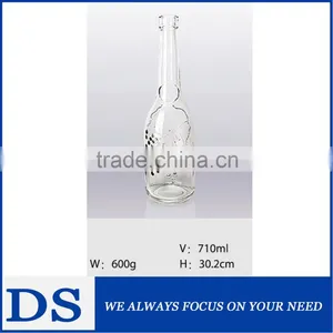Wholesale Flint Engraved Glass Juice Bottle / Carved Glass Juice Bottle / Glass Juice Bottle With Grape Pattern thumbnail-1