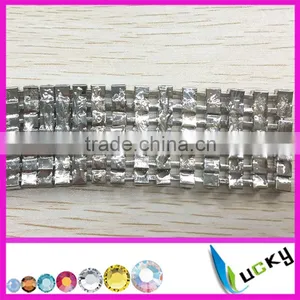 7rows High Quality Bling Decorative Multi Rows Crystal Rhinestone Loose Cup Chain for Dress Decoration thumbnail-3
