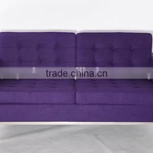 Two Seat Color Wool Fabric Living Room Furniture Deep Purple Sofa Sale thumbnail-1
