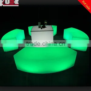 Party Used LED Light Curved Outdoor Bench With Remote Control thumbnail-1